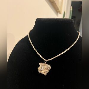Charming Silver Bunny Pendant Necklace